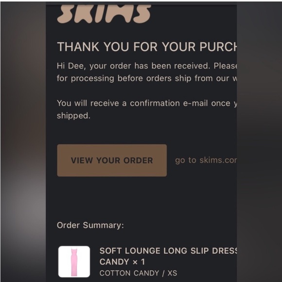 RARE skims bubble gum pink soft lounge slip dress cotton candy - Picture 6 of 6